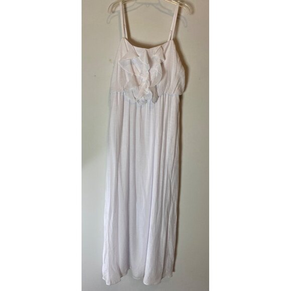 iZ Byer White Maxi Dress With Ruffle Front Straps XL - Picture 2 of 14